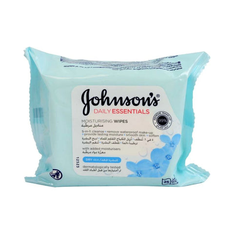 Buy Johnson And Johnson Dry Skin Facial Wipes 25 PC Online - Kulud Pharmacy