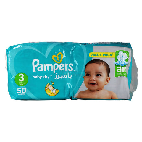Buy Pampers S3 Baby Diaper 50 PC Online - Kulud Pharmacy