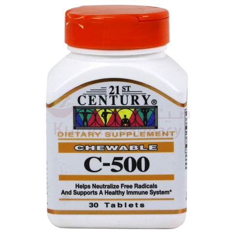 Buy 21St Century Vitamin C Chewable Tablet 500Mg 30 PC Online - Kulud Pharmacy