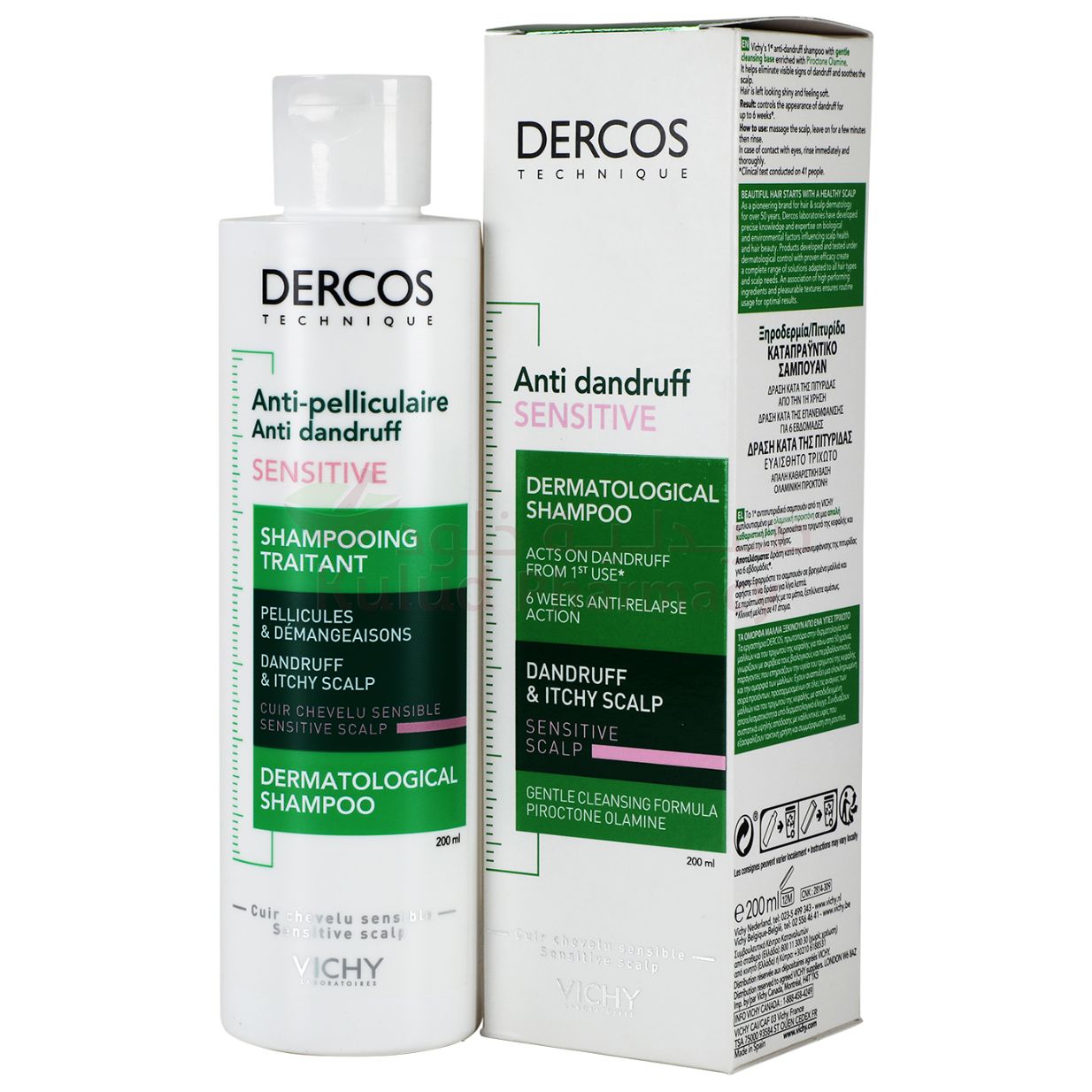 Vichy Dercos Anti Dandruff Sensitive Scalp Shampoo 200 ML Kulud Pharmacy vichy-dercos-anti-dandruff-sensitive-scalp-shampoo-200-ml-kulud-pharmacy