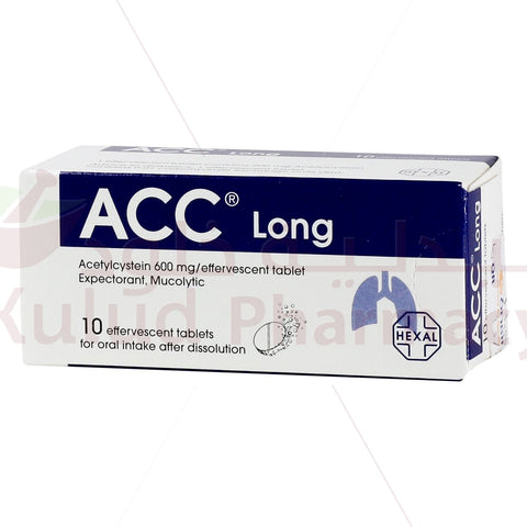 Buy Acc Long Effervescent Tablet 600 Mg 10 PC Online - Kulud Pharmacy