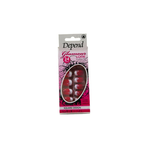 Buy Depend Glamour 05 Flower And Stone Artificial Nail 24 PC Online - Kulud Pharmacy
