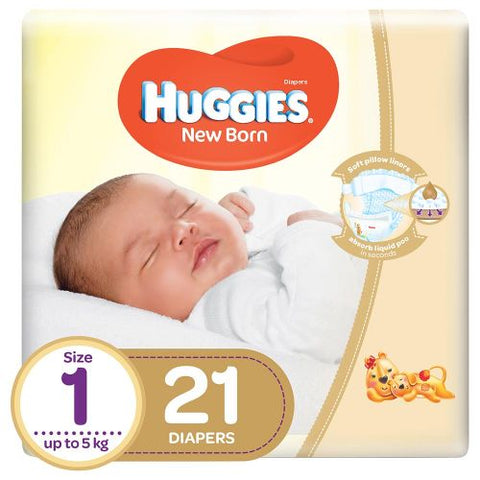 Buy Huggies Newborn 1 Baby Diaper 21 PC Online - Kulud Pharmacy