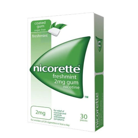 Buy Nicorette Fresh Mint Chewing Gum 2 Mg 30 PC Online - Kulud Pharmacy
