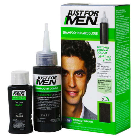 Buy Just For Men Hair Darkest Brown H 50 Hair Color 66 ML Online - Kulud Pharmacy