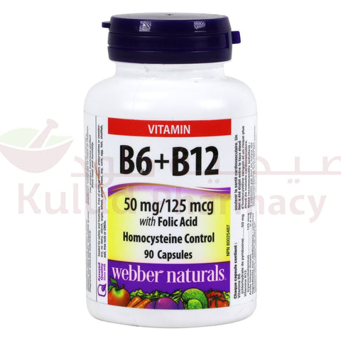 Buy Webber Naturals Vitamin B6 B12 With Folic Acid Capsule 90 PC Online - Kulud Pharmacy