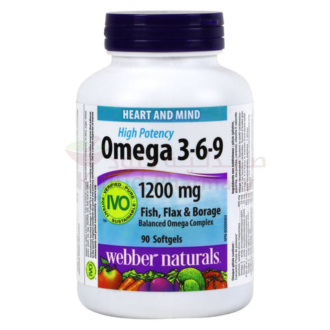 Buy Webber Naturals Omega 3 6 9 Soft Gelattin Capsule 1200 Mg 90 PC Online - Kulud Pharmacy