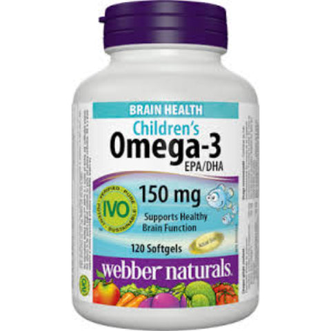 Buy Webber Naturals Children Omega 3 Soft Gelattin Capsule 150 Mg 120 PC Online - Kulud Pharmacy
