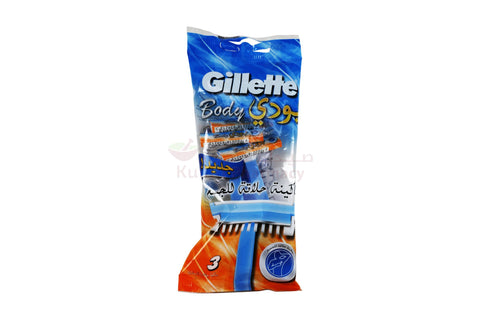 Buy Gillette Body Disposable Razor 3 PC Online - Kulud Pharmacy