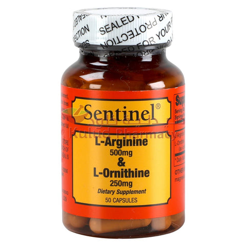 Buy Sentinel L Arginine And L Ornithine Capsule 500/250 Mg 50 CAP Online - Kulud Pharmacy