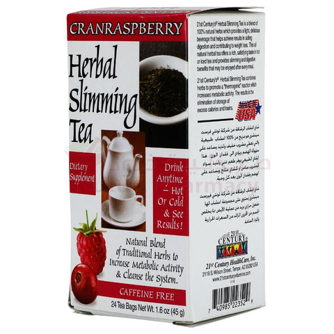 Buy 21St Century Slimming Cranraspberry Herbal Tea 24 PC Online - Kulud Pharmacy