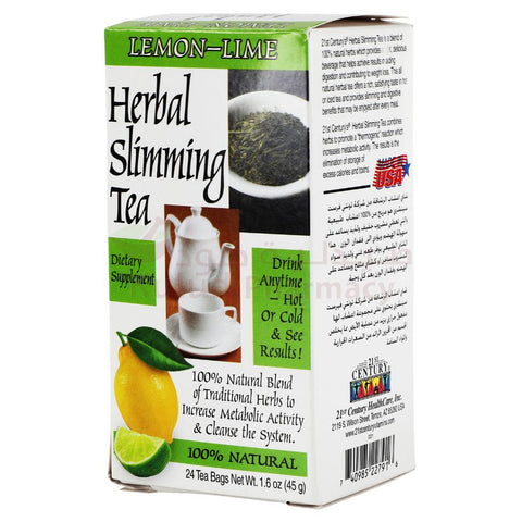 Buy 21St Century Slimming Lemon Lime Herbal Tea 24 PC Online - Kulud Pharmacy