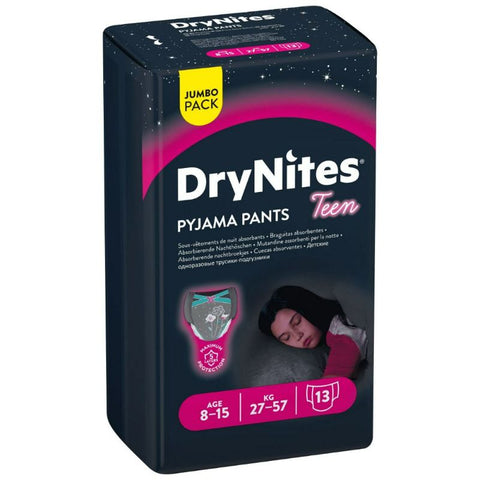 Buy Huggies Drynites Pyjama Pants 27 57Kg Girls Baby Diaper 13 PC Online - Kulud Pharmacy