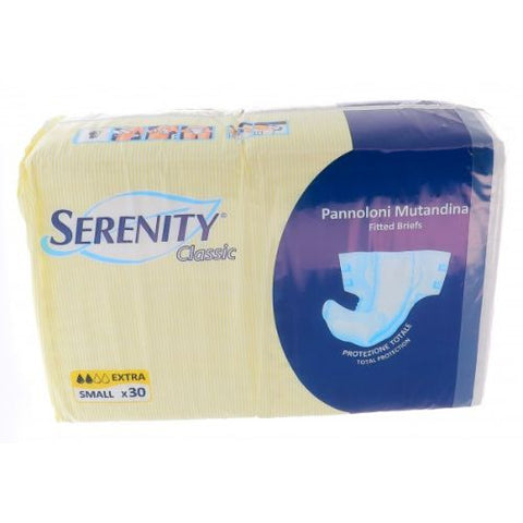 Buy Serenity Fitted Brief Classic Extra Small Adult Diaper 30 PC Online - Kulud Pharmacy
