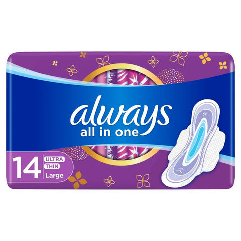 Buy Always All In One Ultra Thin Large Sanitary Pads 14 PC Online - Kulud Pharmacy