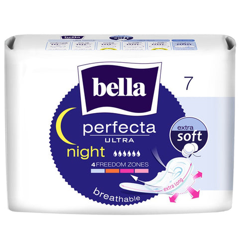 Buy Bella Perfecta Ultra Night Extra Soft Sanitary Pads 7 PC Online - Kulud Pharmacy