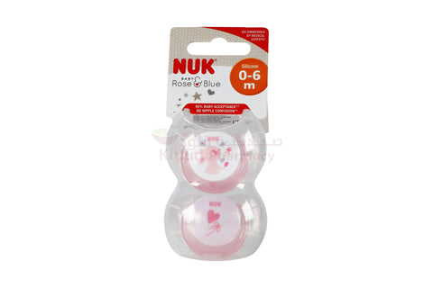Buy Nuk Silicone Pacifier Rose Soother 2 PC Online - Kulud Pharmacy