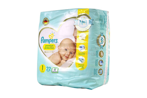 Buy Pampers Premium Care S 1 Baby Diaper 22 PC Online - Kulud Pharmacy
