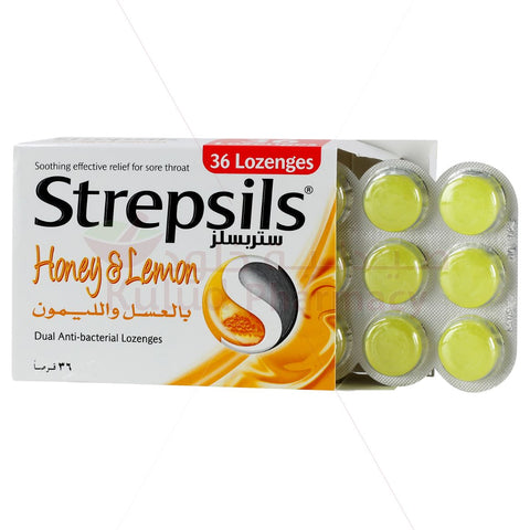 Buy Strepsils Honey And Lemon Lozenges 36 PC Online - Kulud Pharmacy