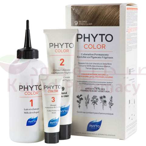 Buy Phytocolor 9 Very Light Blond Hair Color 1 PC Online - Kulud Pharmacy