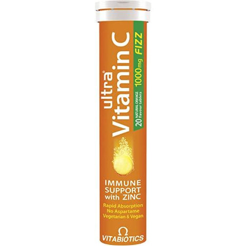Buy Vitabiotics Ultra Vitamin C With Zinc Effervescent Tablet 1000 Mg 20 PC Online - Kulud Pharmacy