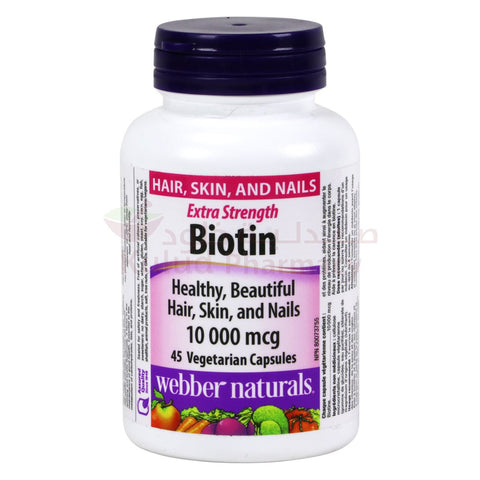 Buy Webber Naturals Biotin Capsule 10000 Mcg 45 PC Online - Kulud Pharmacy