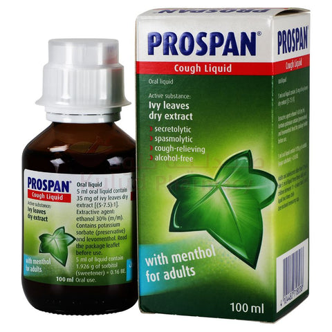 Buy Prospan With Menthol For Adults Syrup 35 Mg 100 ML Online - Kulud Pharmacy