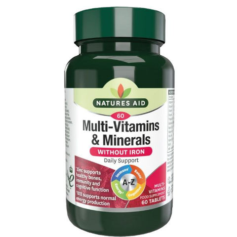 Buy NatureS Aid Multi Vitamins & Minerals W/Out Iron Tablet 60 Tab Online - Kulud Pharmacy