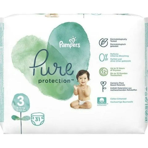 Buy Pampers Pure S3 Baby Diaper 31 PC Online - Kulud Pharmacy