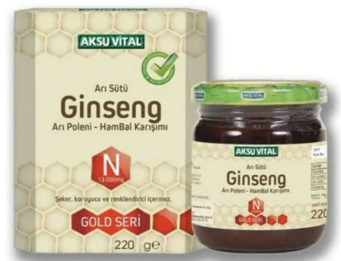 Buy Aksuvital Royal Jelly Ginseng Bee Pollen Honey 220 GM Online - Kulud Pharmacy