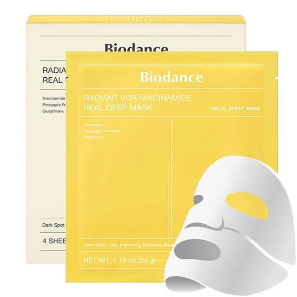 Biodance Radiant Vita Niacinamide Real Deep Mask 1 Box (34g x 4ea