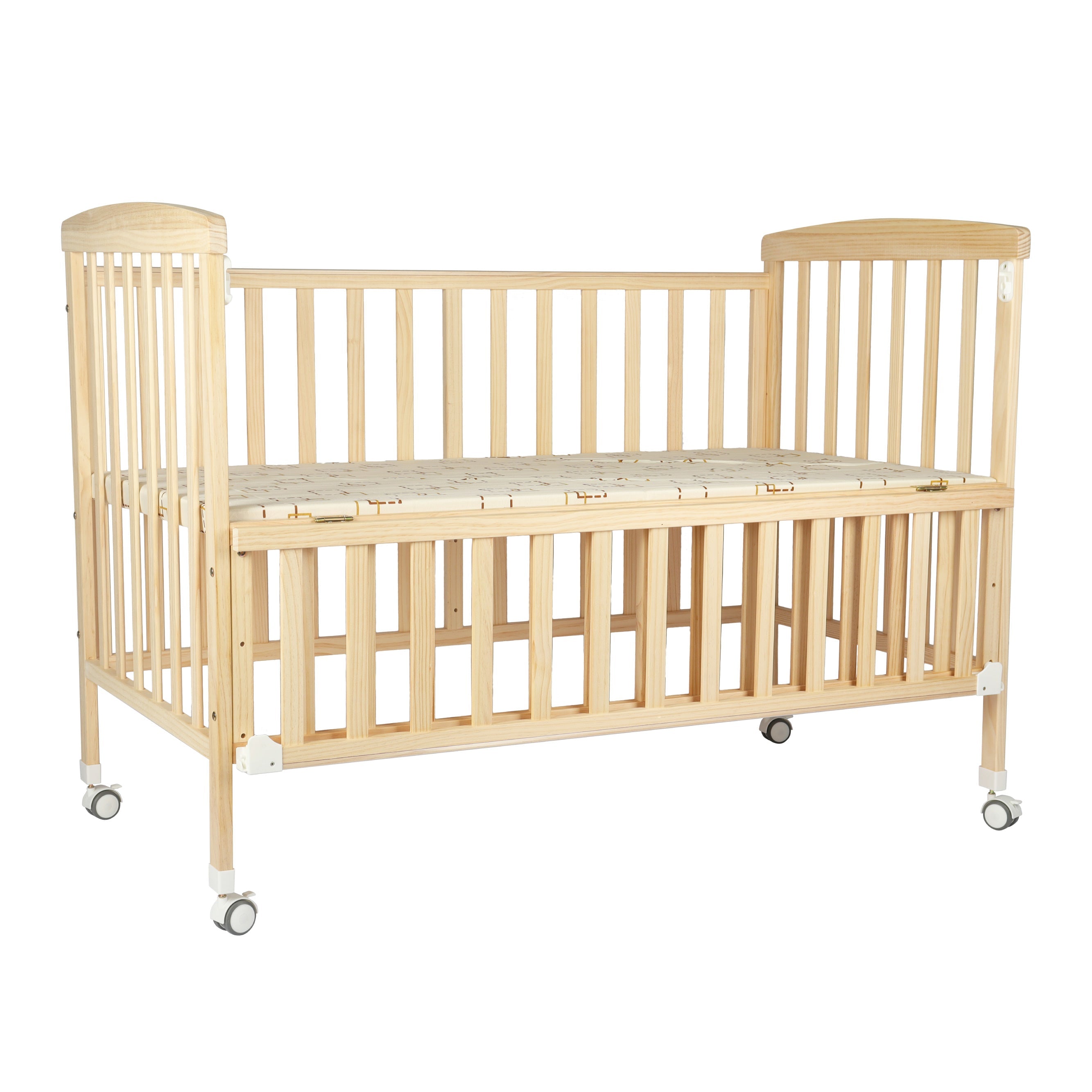 Moon - Wooden Portable Crib - 129 X 69 X 96 Cm (Natural Wood) | Kulud