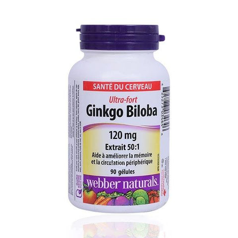 Buy Webber Naturals Ginkgo Biloba Soft Gelattin Capsule 120 Mg 90 PC Online - Kulud Pharmacy