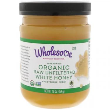 Wholesome Org Raw&Unfiltered White Honey Jar 454G