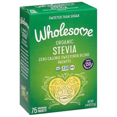 Wholesome Org Stevia Zero Calorie 75g 2.65Oz 75 Packets