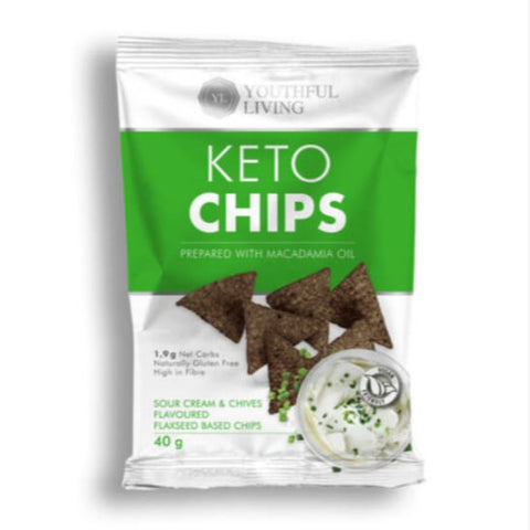 Youthful Living Keto Chips Sour Cream & Chives 40G