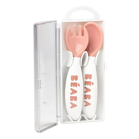 Beaba Training Fork And Spoon 2Nd Age (Old Pink)