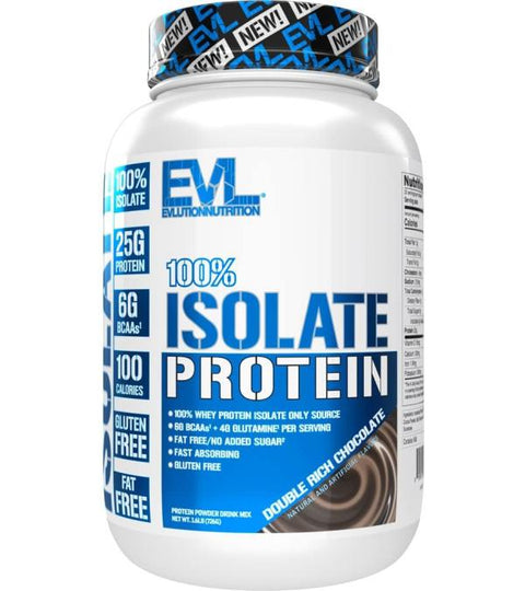 Buy EVLution Nutrition 100% Isolate Protein Double Rich Chocolate, 1.6LB ,23 servings Online - Kulud Pharmacy