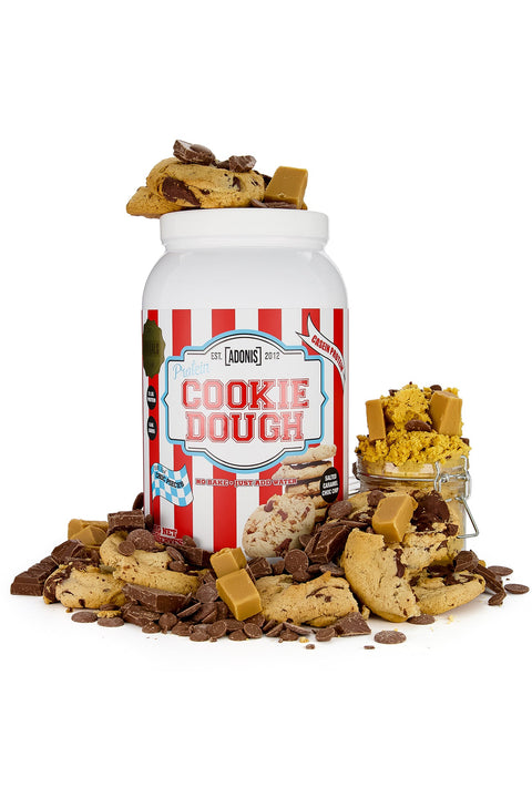 Buy Adonis Protein Cookie Dough (Casein Protein) –  Salted Caramel Choc Chip Online - Kulud Pharmacy