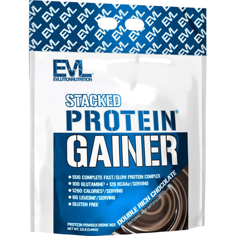Buy EVL STACKED PROTEIN GAINER DOUBLE RICH CHOCOLATE 12 LB Online - Kulud Pharmacy