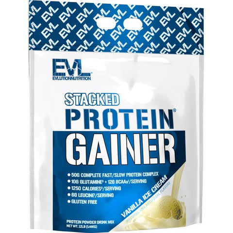 Buy Evlution Nutrition Stacked Protein Gainer, Vanilla Ice Cream, 12 LB Online - Kulud Pharmacy
