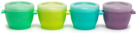 Melii Snap & Go Pods Baby Food Storage Container 6Oz, 4 Pcs