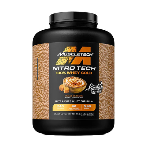 Buy MuscleTech Nitro Tech 100% Whey Gold Limited Edition 5.14 lbs Dulce De Leche Online - Kulud Pharmacy