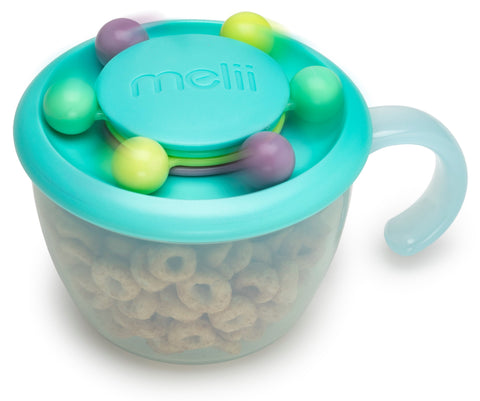 Melii Abacus Snack Container With Finger Trap Turquoise