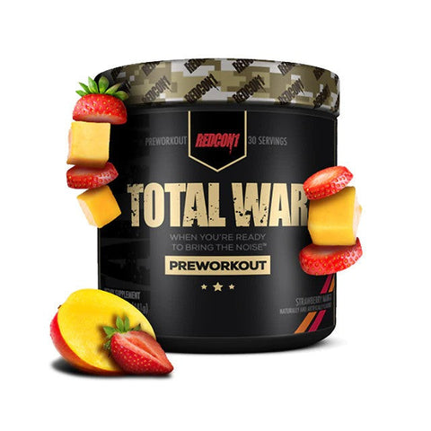 Buy Redcon1 Preworkout Total War 30 Servings Strawberry and Mango Online - Kulud Pharmacy