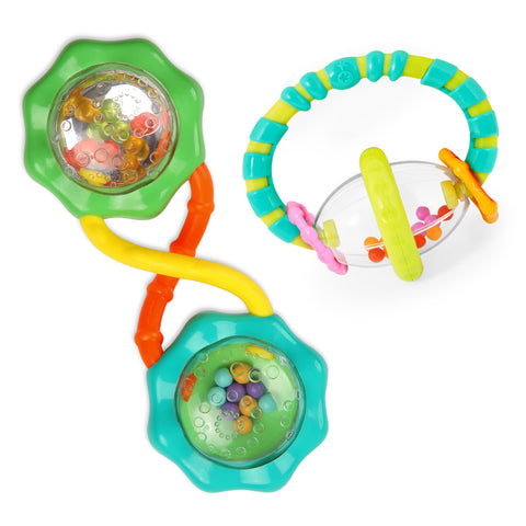 Bright Starts Shake & Spin 2 Piece Rattle & Teether Set