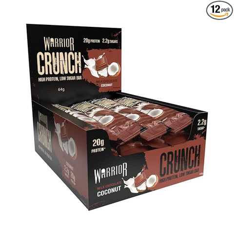Buy WARRIOR CRUNCH PROTEIN BAR 12x64G MILK CHOCOLATE COCONUT Online - Kulud Pharmacy