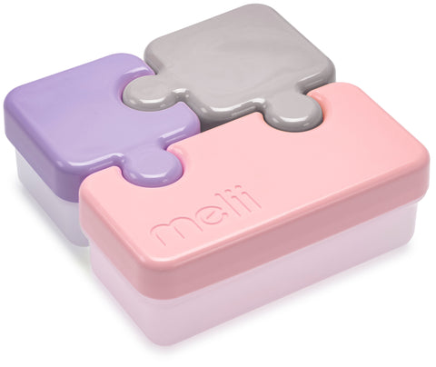 Melii Puzzle Food Container - Pink, Purple, Grey