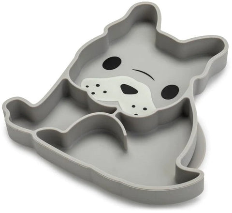 Melii Divided Silicone Suction Plate Grey Bulldog