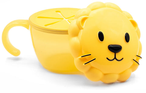 Melii Snack Container With Finger Trap - Yellow Lion